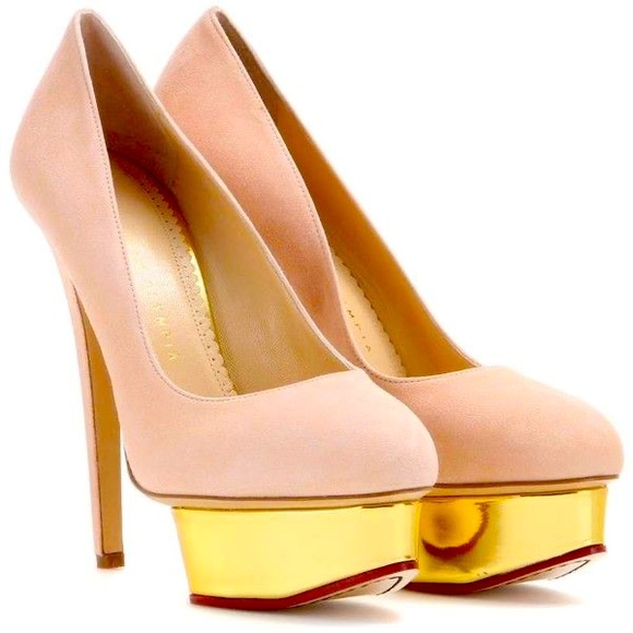 Charlotte Olympia Shoes - Charlotte Olympia pink dolly suede platform pump